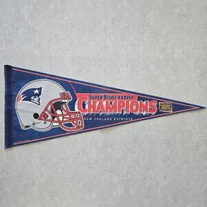 New England Patriots Pennant Superbowl XXXVIII Champions '04 Felt NFL Sports 30"
